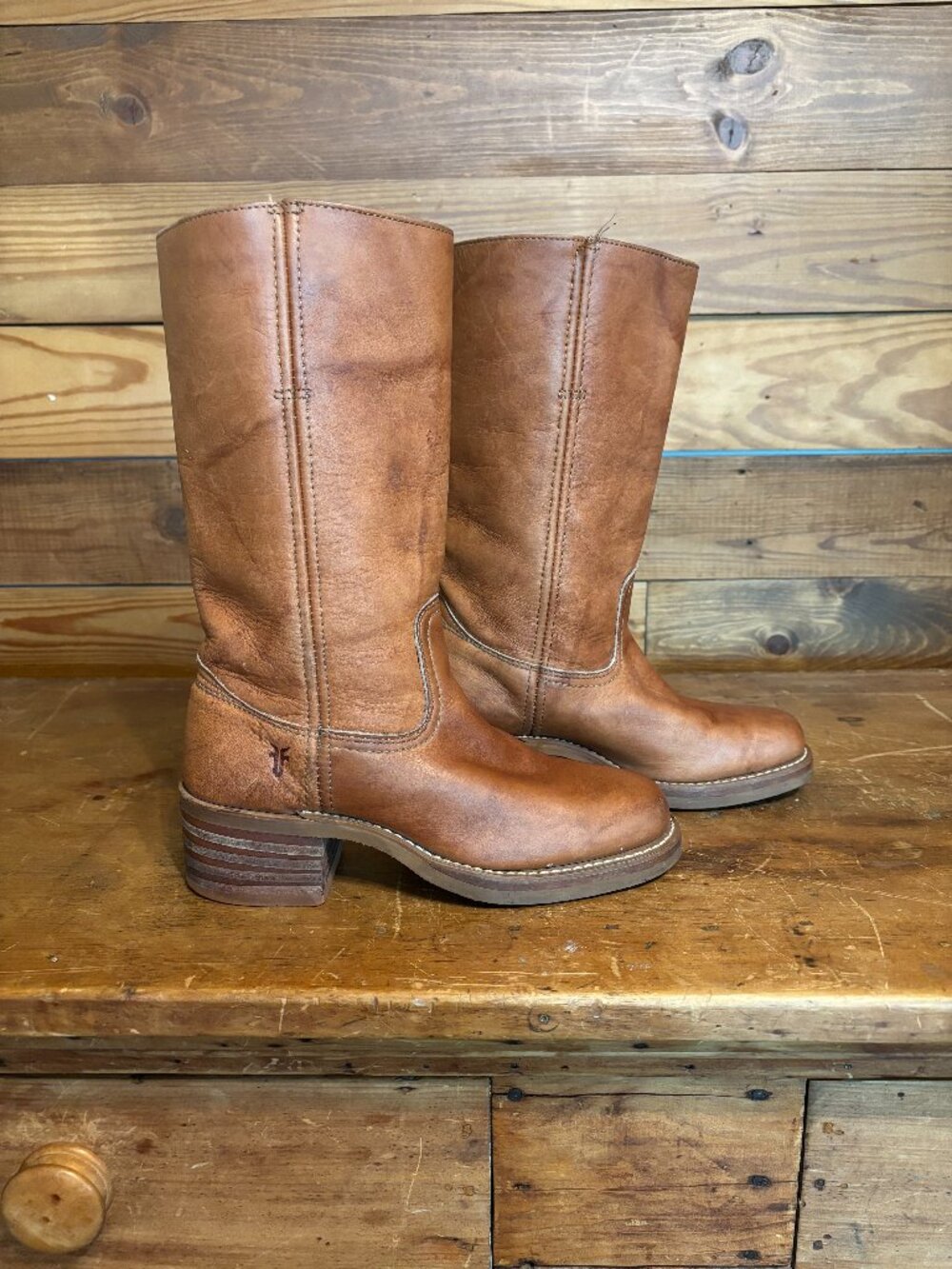 Vintage Frye Campus 14L Leather Boots Size 7